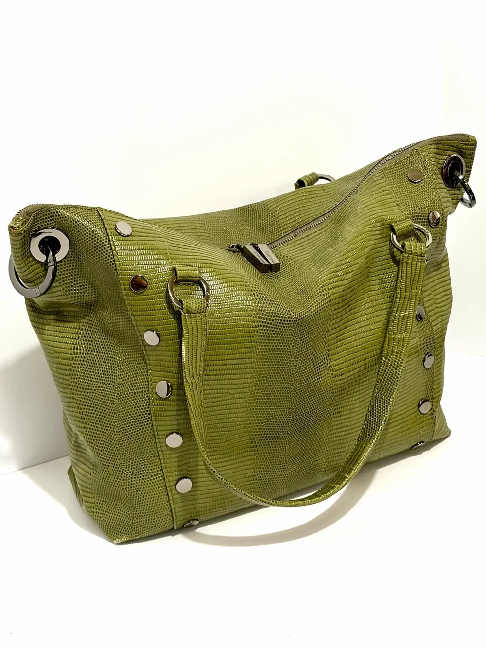 HAMMITT Daniel LG Satchel In Evergreen Lizard 🦎/Gunmetal Hardware EUC!!